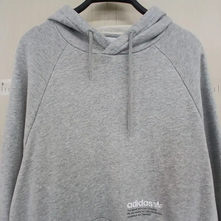 [BUNJANG] Adidas Tricolor Hoodie Grey / 아디다스 트라이컬러 후드티 회색