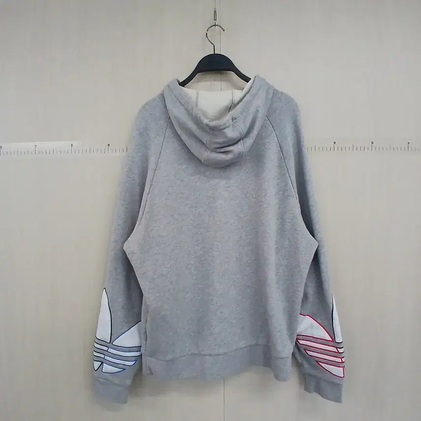 [BUNJANG] Adidas Tricolor Hoodie Grey / 아디다스 트라이컬러 후드티 회색