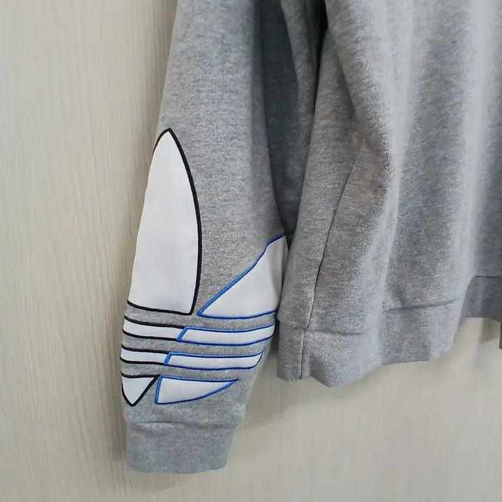 [BUNJANG] Adidas Tricolor Hoodie Grey / 아디다스 트라이컬러 후드티 회색