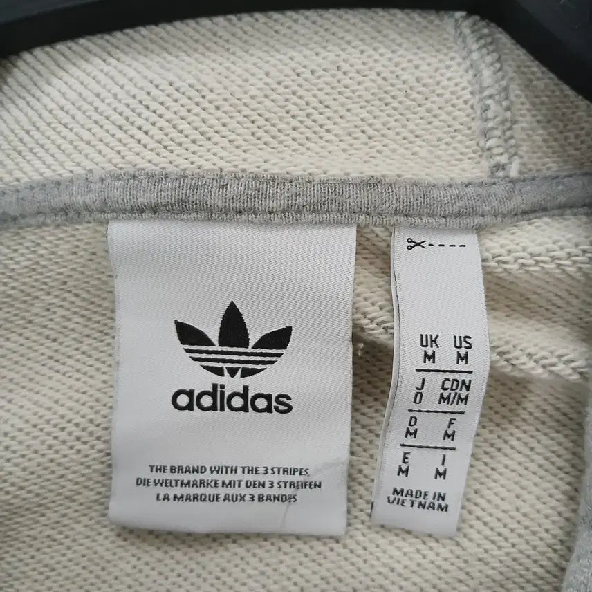[BUNJANG] Adidas Tricolor Hoodie Grey / 아디다스 트라이컬러 후드티 회색