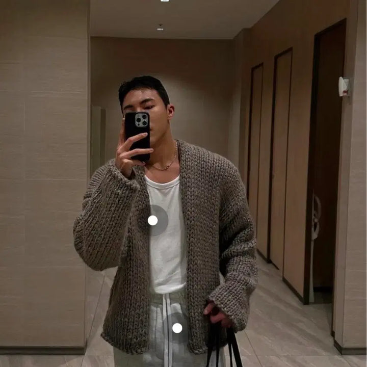 [BUNJANG] Sense Era Handmade Heavy Cardigan Knit M / 센스에라 핸드메이드 헤비 가디건 니트 M