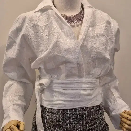 [BUNJANG] IRO Jacquard White Wrap Jacket / 이로  36  쟈가드  화이트 랩자켓  새상품