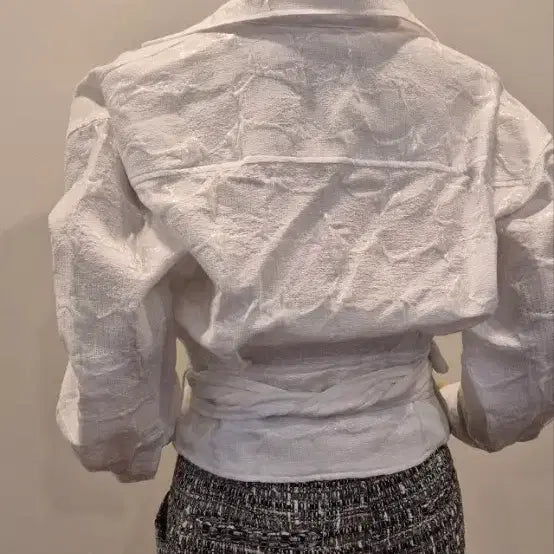 [BUNJANG] IRO Jacquard White Wrap Jacket / 이로  36  쟈가드  화이트 랩자켓  새상품
