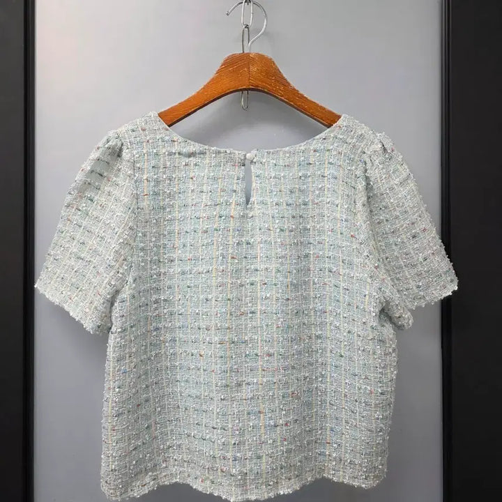 [SOLD OUT] 오픈클로젯 트위드 퍼프 블라우스
