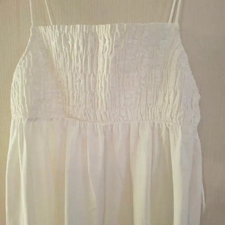 [SOLD OUT] ZARA 화이트 셔링 스퀘어넥 롱 원피스 S(미착용)
