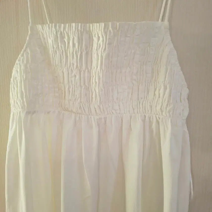 [SOLD OUT] ZARA 화이트 셔링 스퀘어넥 롱 원피스 S(미착용)