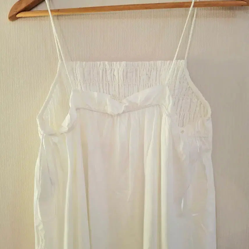 [SOLD OUT] ZARA 화이트 셔링 스퀘어넥 롱 원피스 S(미착용)
