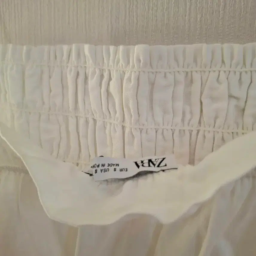 [SOLD OUT] ZARA 화이트 셔링 스퀘어넥 롱 원피스 S(미착용)