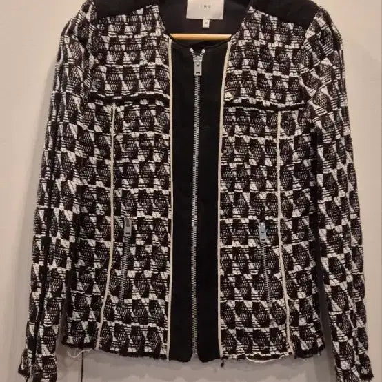 [BUNJANG] IRO 34 Lambskin Colorblock Zip-up Jacket / 이로   34사이즈   양가죽배색   스판 집업자켓