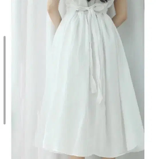 [SOLD OUT] 리즈클로젯 린넨코튼 퍼프 반팔 롱 원피스 아이보리 free