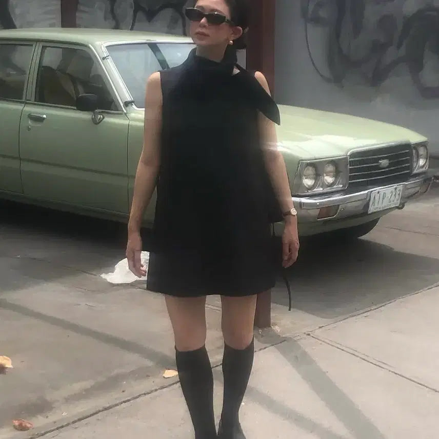 [BUNJANG] FARVEN URBAN MINI DRESS - Black / FARVEN 파르벵 URBAN MINI DRESS_BLACK