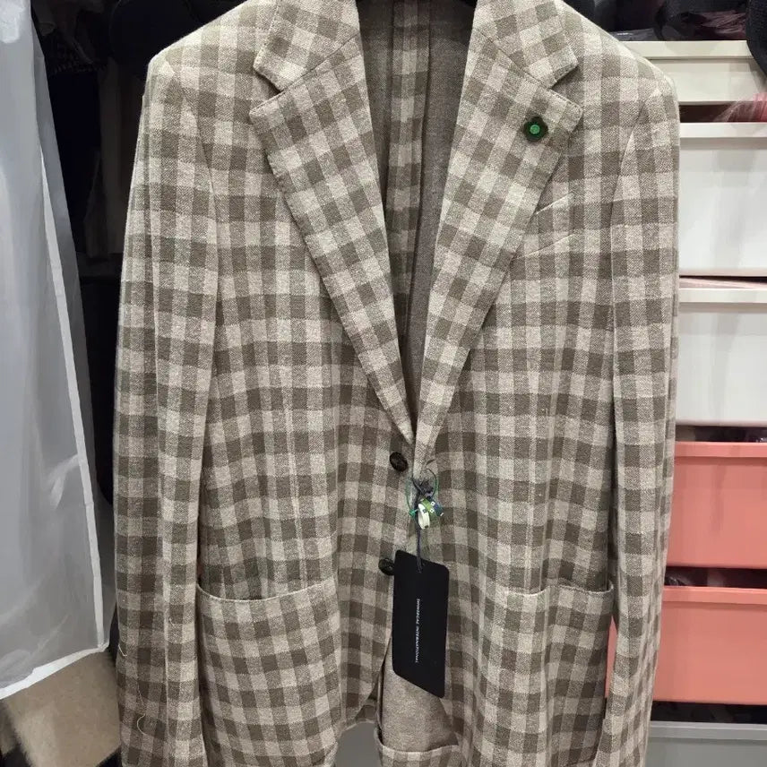 [BUNJANG] Lardini Gingham Check Blazer 46 / 라르디니 Lardini 깅엄체크 패턴 블레이저 46