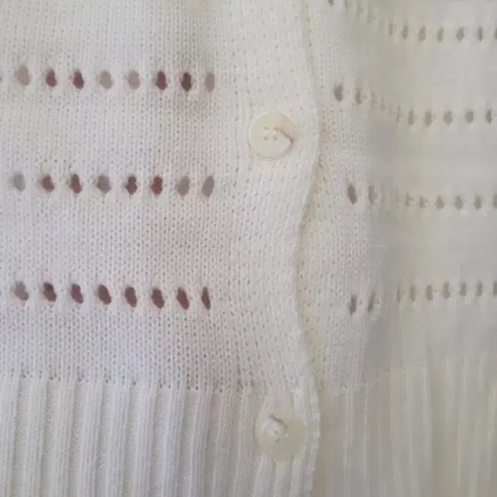 [BUNJANG] Ivory Puff Sleeve Knit Cardigan / (새옷) 아이보리 퍼프반팔 니트 가디건 55~66반사이즈