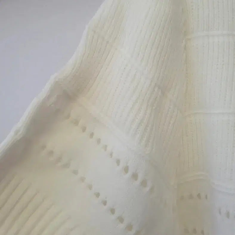 [BUNJANG] Ivory Puff Sleeve Knit Cardigan / (새옷) 아이보리 퍼프반팔 니트 가디건 55~66반사이즈