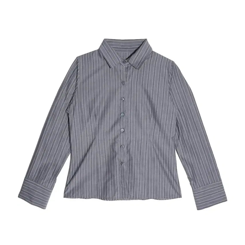[BUNJANG] Woohwa Striped Shirt / 지그재그 에이블리 우화 스트라이프 셔츠 (새상품)