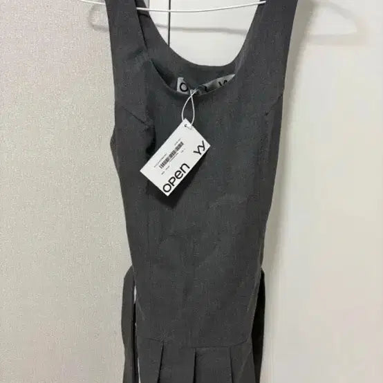 [BUNJANG] OpenYY Belted Pleated Dress S Grey / 오픈와이와이 belted pleated 벨티드 원피스 트와이스 나연