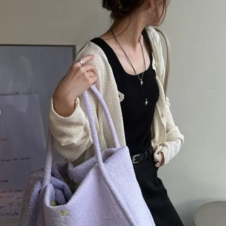 [SOLD OUT] 여밈 대퍼 테리백 바이올렛