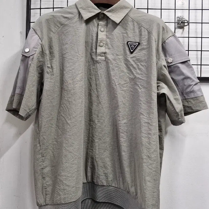 [BUNJANG] 100L Challenger Air Cool Short Sleeve Woven Top / 100L 챌린저 에어쿨 냉감 반팔 카라 우븐탑.