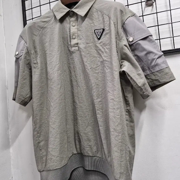 [BUNJANG] 100L Challenger Air Cool Short Sleeve Woven Top / 100L 챌린저 에어쿨 냉감 반팔 카라 우븐탑.