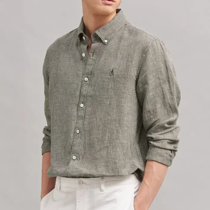 [BUNJANG] Beanpole Linen Check Shirt / 빈폴 린넨 체크 셔츠 남방