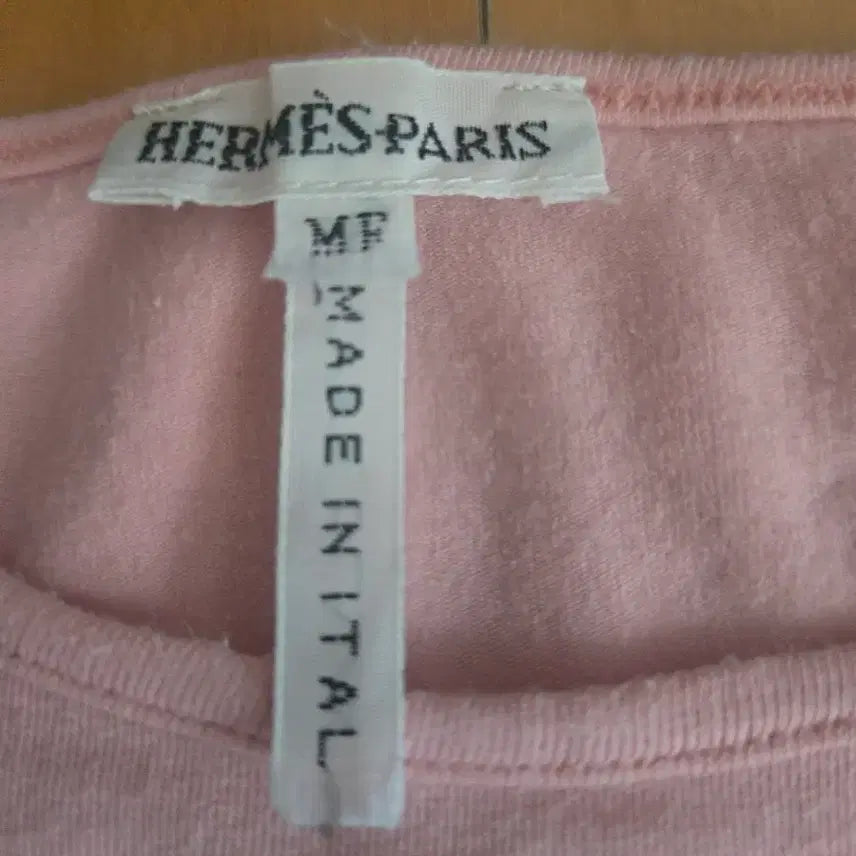 [BUNJANG] Hermès Ribbon Logo Short-Sleeve T-Shirt Pink / 에르메스 티셔츠