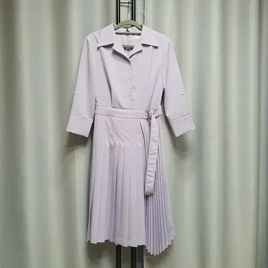 [BUNJANG] It MICHAA Lilac Pleated Asymmetrical Dress / 잇미샤 연보라 롤업 플리츠 언발 원피스