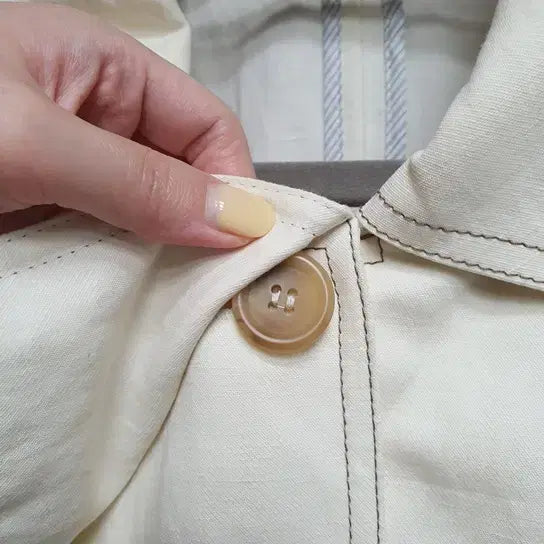 [BUNJANG] Prain T.T Stitch Linen Trench Jacket / 쁘렝땅 스티치 린넨 트렌치 자켓