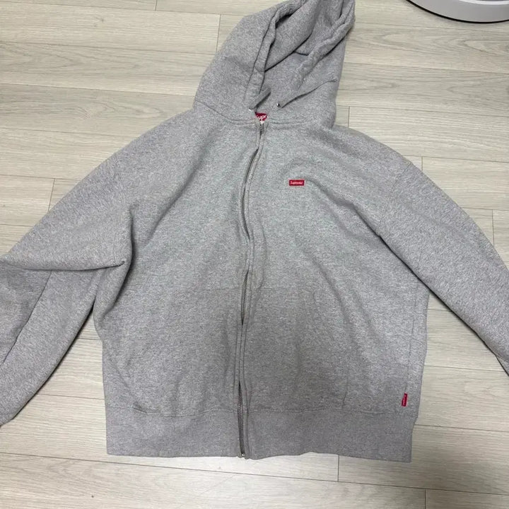 [BUNJANG] Supreme Hooded Zip-up Gray Hoodie / 슈프림 후드집업