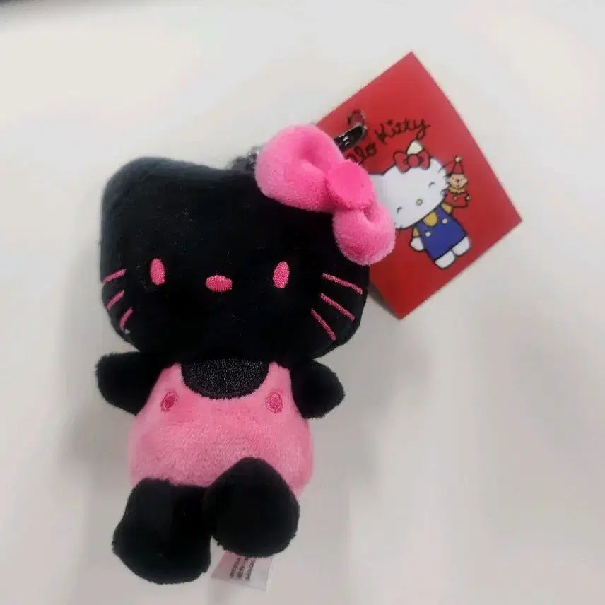 [BUNJANG] Hello Kitty Plush Keychain (Black/Pink) / 헬로키티 검정 핑크 인형 키링 새상품