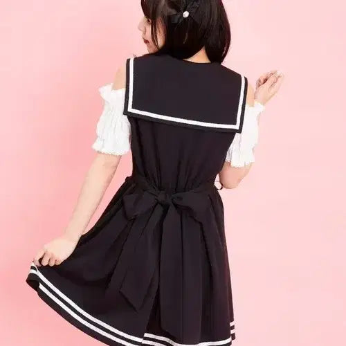 [SOLD OUT] Secret Honey 시크릿허니 세라 카라 도킹 원피스 블랙