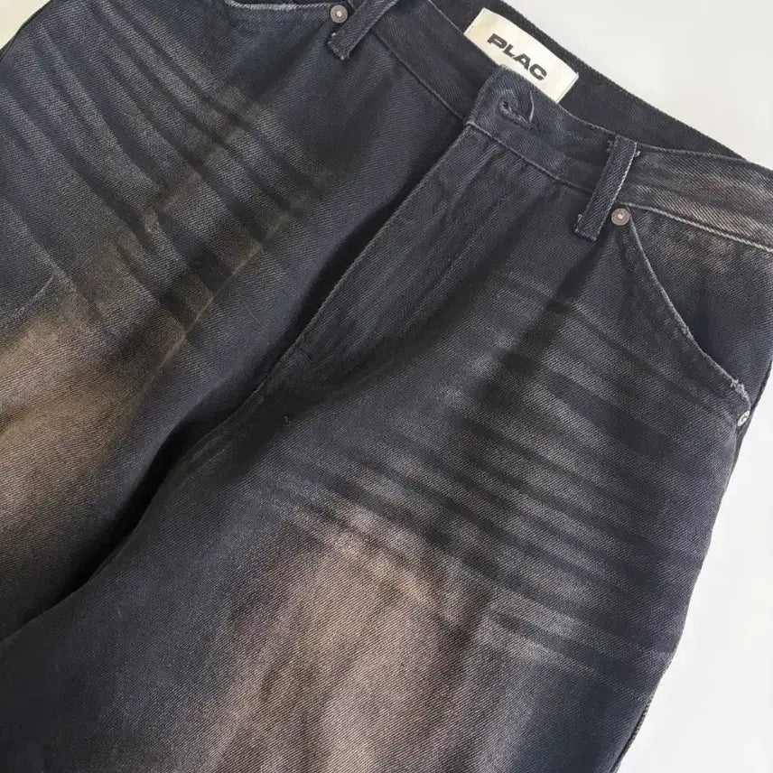 [BUNJANG] Plac X Kang Stylelist Wide Baggy Denim Pants / [정품] 플랙 X 깡스타일리스트  와이드 배기 데님 팬츠 K93 블랙