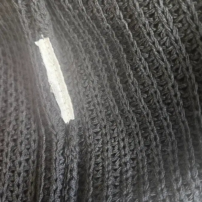 [BUNJANG] See-Through Knit Top Set / 시스루 긴팔 니트 블랙/베이지/아이보리 3종세트