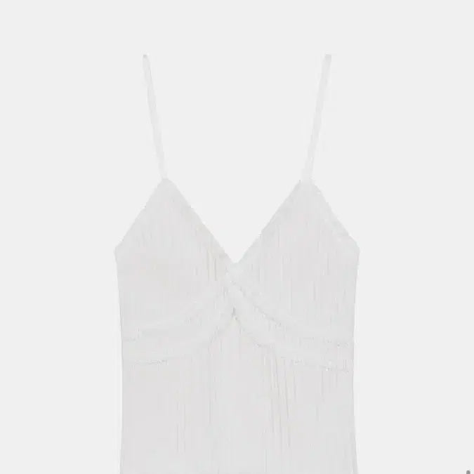 [SOLD OUT] 헤더먼트 더블 레이스 캐미솔 화이트 나시 슬리브리스 레이어드