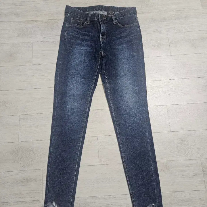 [BUNJANG] Denim Skinny Jeans / 진청 데님 스키니진 컷팅진