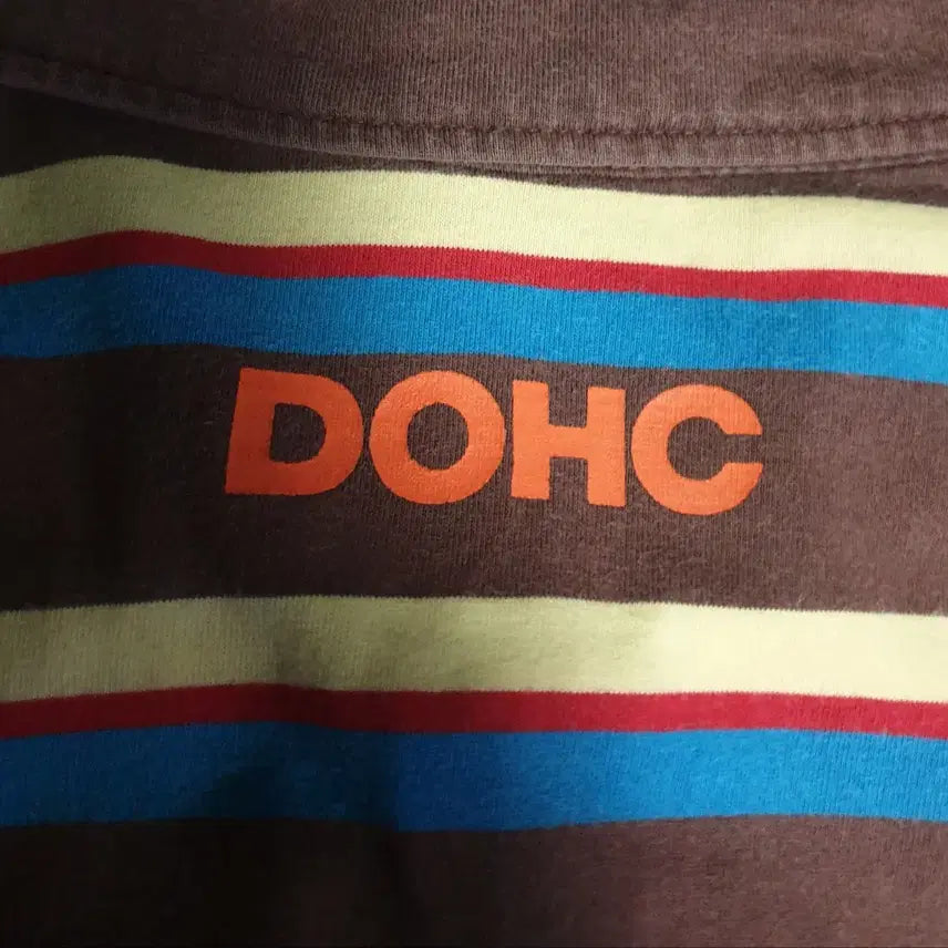 [BUNJANG] DOHC Eagle Embroidery Y2K Stripe Polo Shirt (XL) / (00s) DOHC 스트라이프 독수리 자수 Y2K 반팔 카라티 (XL)