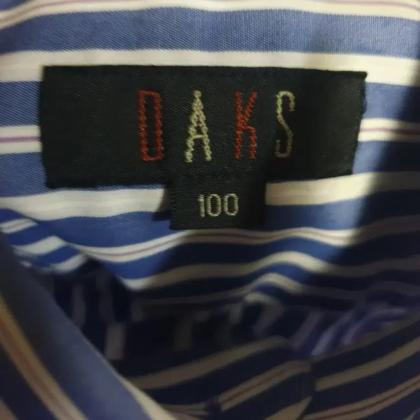 [BUNJANG] Daks DD Logo Striped Short Sleeve Shirt (Size 100) / (빈티지) 닥스 스트라이프 DD자수로고 반팔셔츠 (100)
