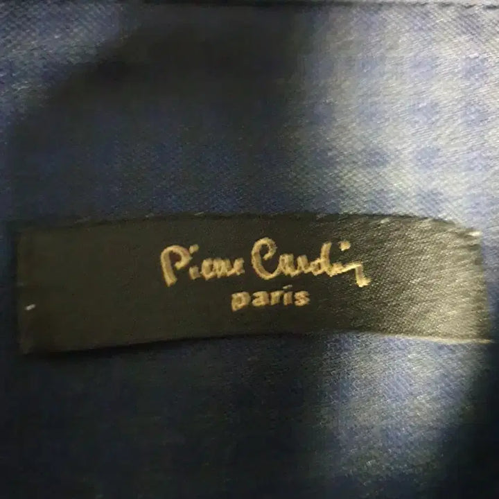 [BUNJANG] Pierre Cardin Paris Linen Micro Check Long Sleeve Shirt (Navy, 100) / (빈티지) 피에르가르뎅 파리 리넨 마이크로체크 긴팔셔츠 네이비 (100)