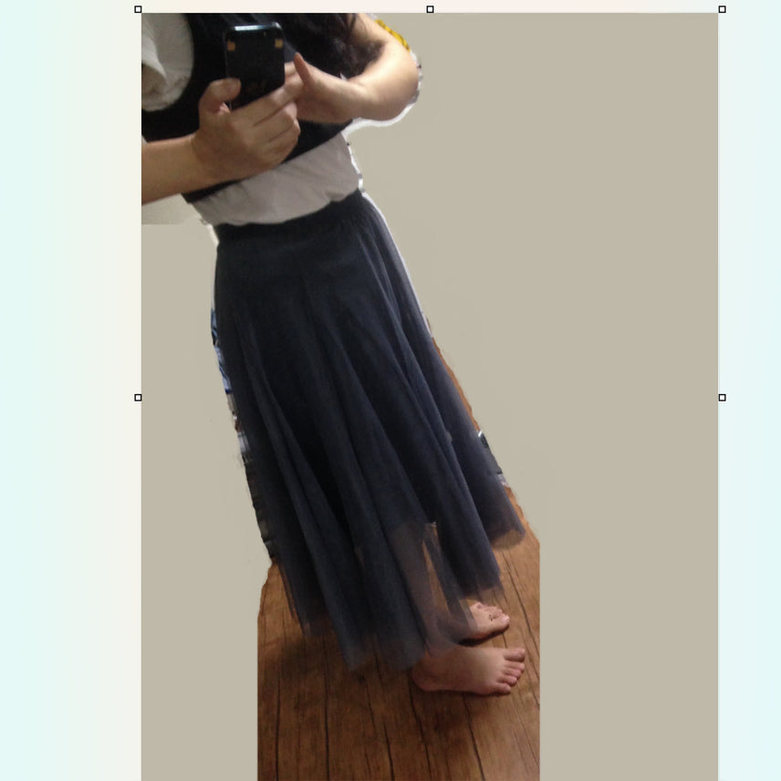 [BUNJANG] Gray &amp; Blue Long Skirt (Free Size) / 요새 입기 좋은 쥐색 + 블루  롱 스커트 Free-사이즈 (긴 치마 )