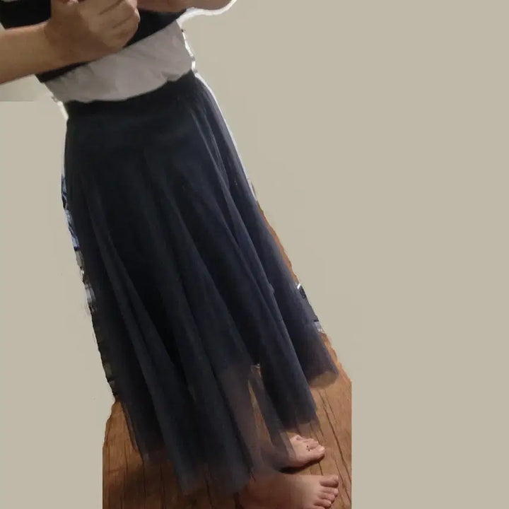 [BUNJANG] Gray &amp; Blue Long Skirt (Free Size) / 요새 입기 좋은 쥐색 + 블루  롱 스커트 Free-사이즈 (긴 치마 )