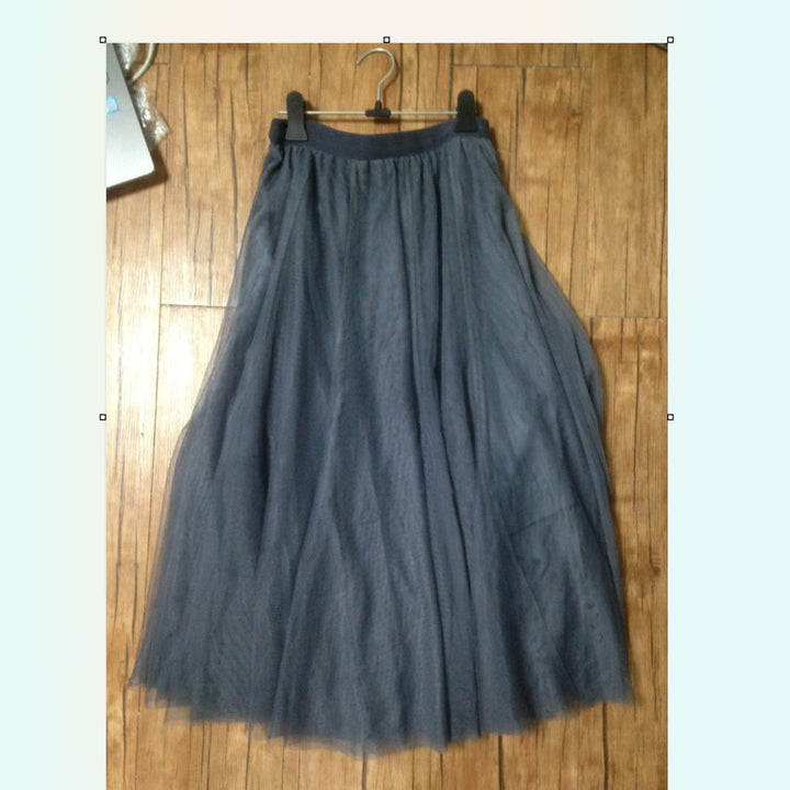 [BUNJANG] Gray &amp; Blue Long Skirt (Free Size) / 요새 입기 좋은 쥐색 + 블루  롱 스커트 Free-사이즈 (긴 치마 )