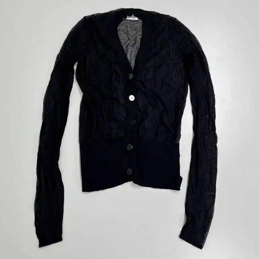 [BUNJANG] Maison Margiela Black Sheer Cardigan / [정품] 메종마르지엘라 블랙 시어 가디건
