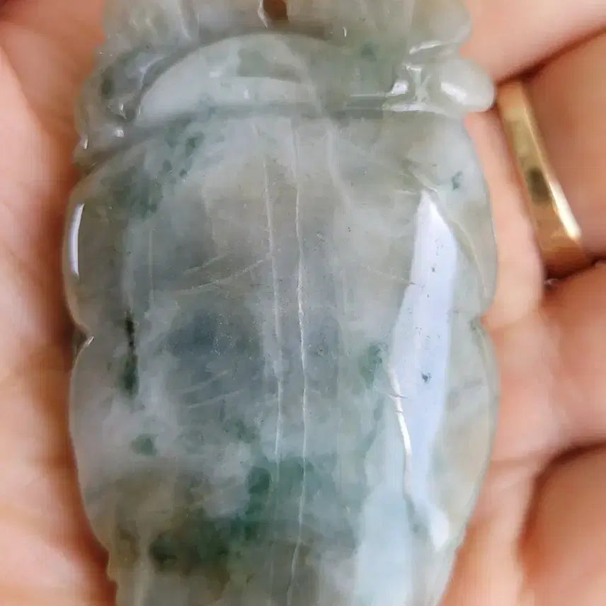 [BUNJANG] Jade Celadon Mushroom Sculpture Ornament / 영지버섯 비취 조각 장신구