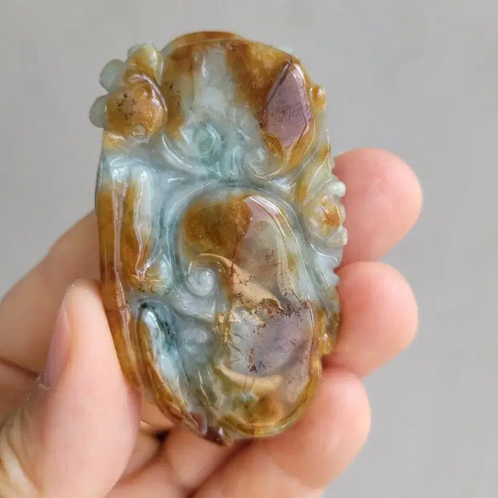 [BUNJANG] Jade Celadon Mushroom Sculpture Ornament / 영지버섯 비취 조각 장신구