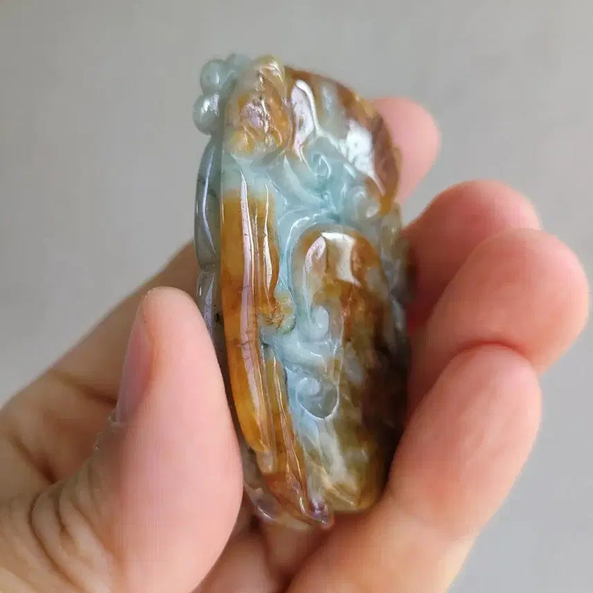 [BUNJANG] Jade Celadon Mushroom Sculpture Ornament / 영지버섯 비취 조각 장신구
