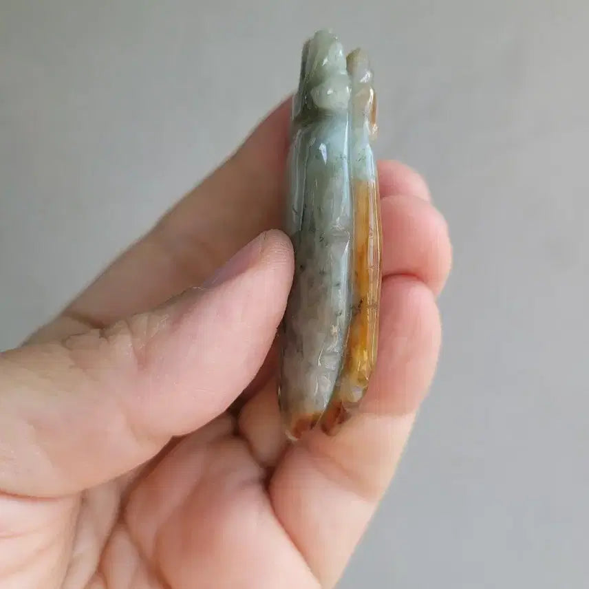 [BUNJANG] Jade Celadon Mushroom Sculpture Ornament / 영지버섯 비취 조각 장신구