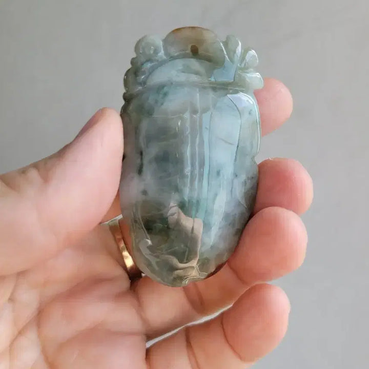 [BUNJANG] Jade Celadon Mushroom Sculpture Ornament / 영지버섯 비취 조각 장신구