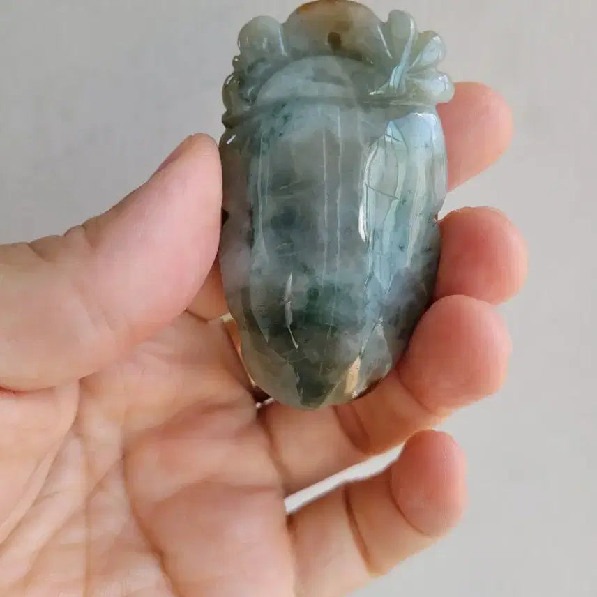 [BUNJANG] Jade Celadon Mushroom Sculpture Ornament / 영지버섯 비취 조각 장신구