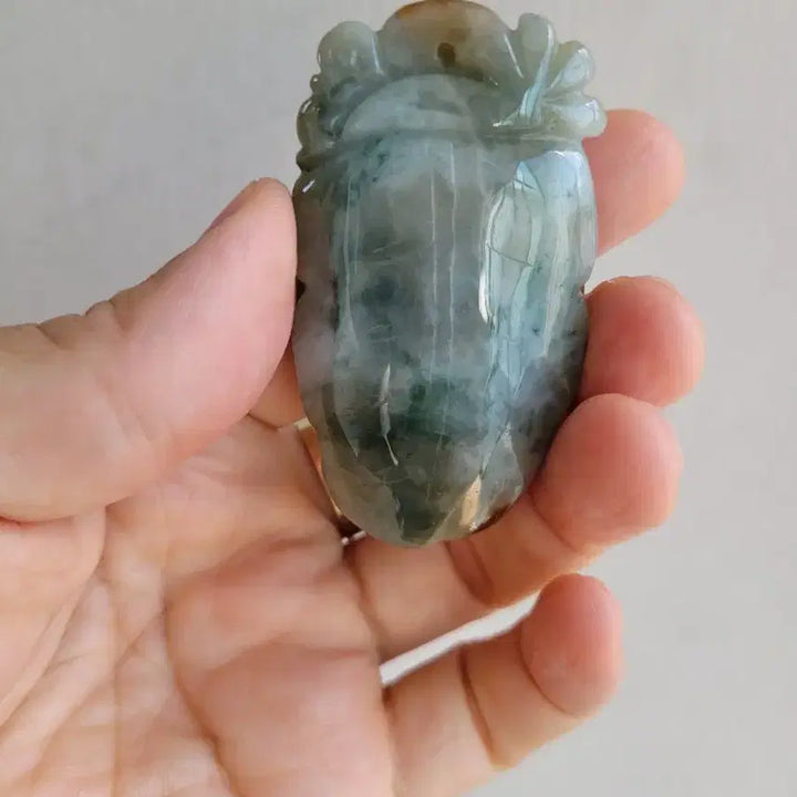 [BUNJANG] Jade Celadon Mushroom Sculpture Ornament / 영지버섯 비취 조각 장신구