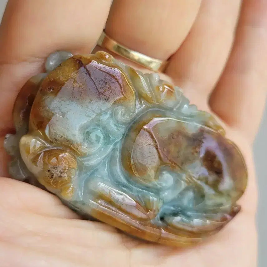 [BUNJANG] Jade Celadon Mushroom Sculpture Ornament / 영지버섯 비취 조각 장신구