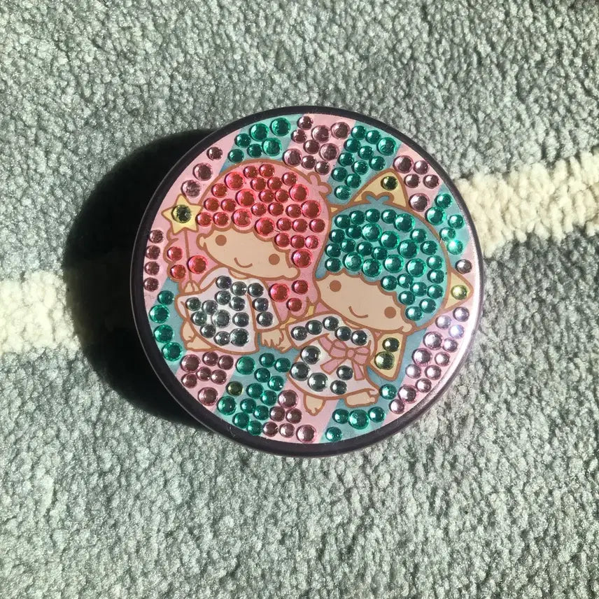 [BUNJANG] Little Twin Stars Kiki &amp; Lala Vintage Round Storage Case / 리틀트윈스타 키키라라 고전 원형 보관함 케이스 산리오